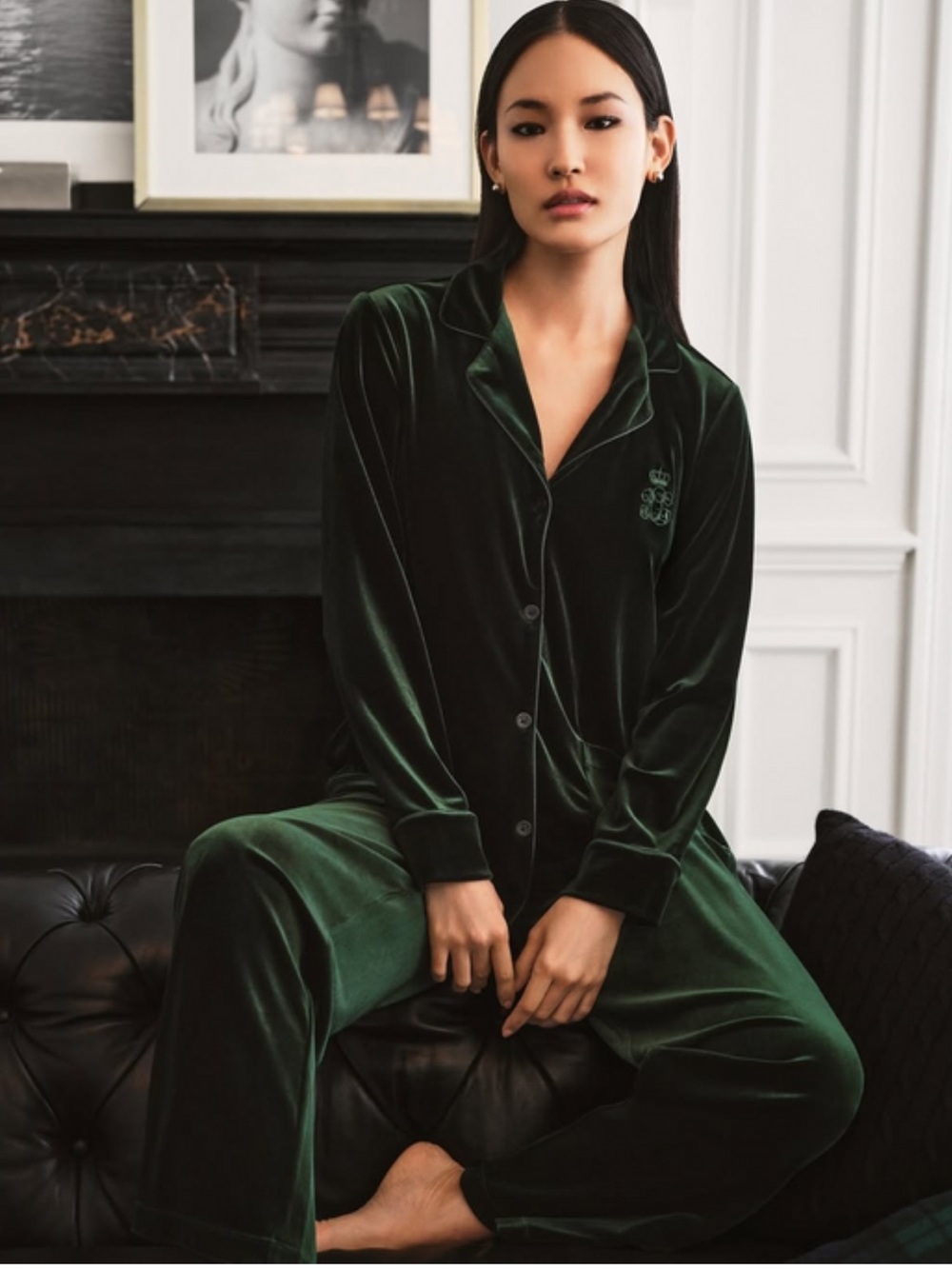 Ralph Lauren Green Velvet Pajama Set
